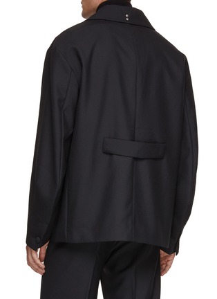 Back View - Click To Enlarge - RE: BY MAISON SANS TITRE - Detachable Strap Double Breasted Dropped Shoulder Blazer