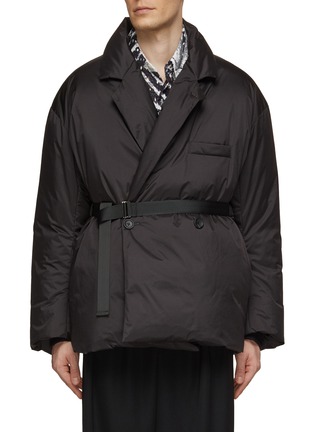 Main View - Click To Enlarge - RE: BY MAISON SANS TITRE - Belted Double Breasted Puffer Blazer