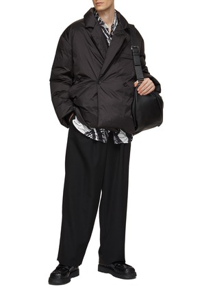Figure View - Click To Enlarge - RE: BY MAISON SANS TITRE - Belted Double Breasted Puffer Blazer