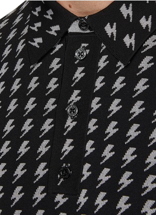  - NEIL BARRETT - Pied-De-Bolt Reflective Knit Polo