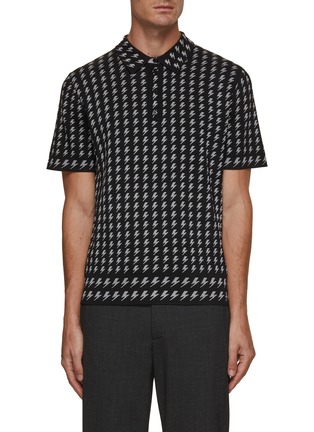 Main View - Click To Enlarge - NEIL BARRETT - Pied-De-Bolt Reflective Knit Polo