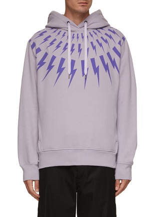 Main View - Click To Enlarge - NEIL BARRETT - Fairisle Thunderbolt Hoodie