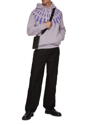 Figure View - Click To Enlarge - NEIL BARRETT - Fairisle Thunderbolt Hoodie