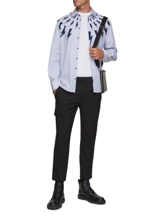 Figure View - Click To Enlarge - NEIL BARRETT - Thunderbolt Motif Loose Fit Shirt