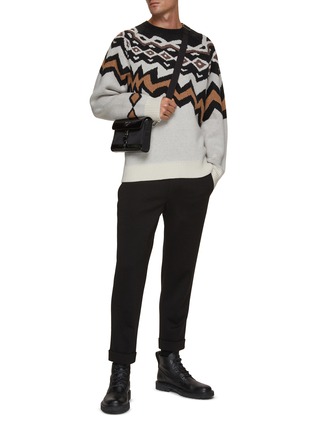 Figure View - Click To Enlarge - NEIL BARRETT - Elastic Waistband Cropped Cuffed Pants