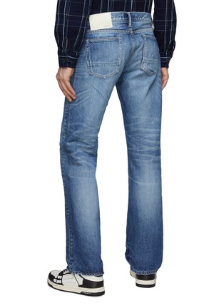 Back View - Click To Enlarge - WASHI - Mitsumata Hanagasumi Distressed Flared Leg Jeans
