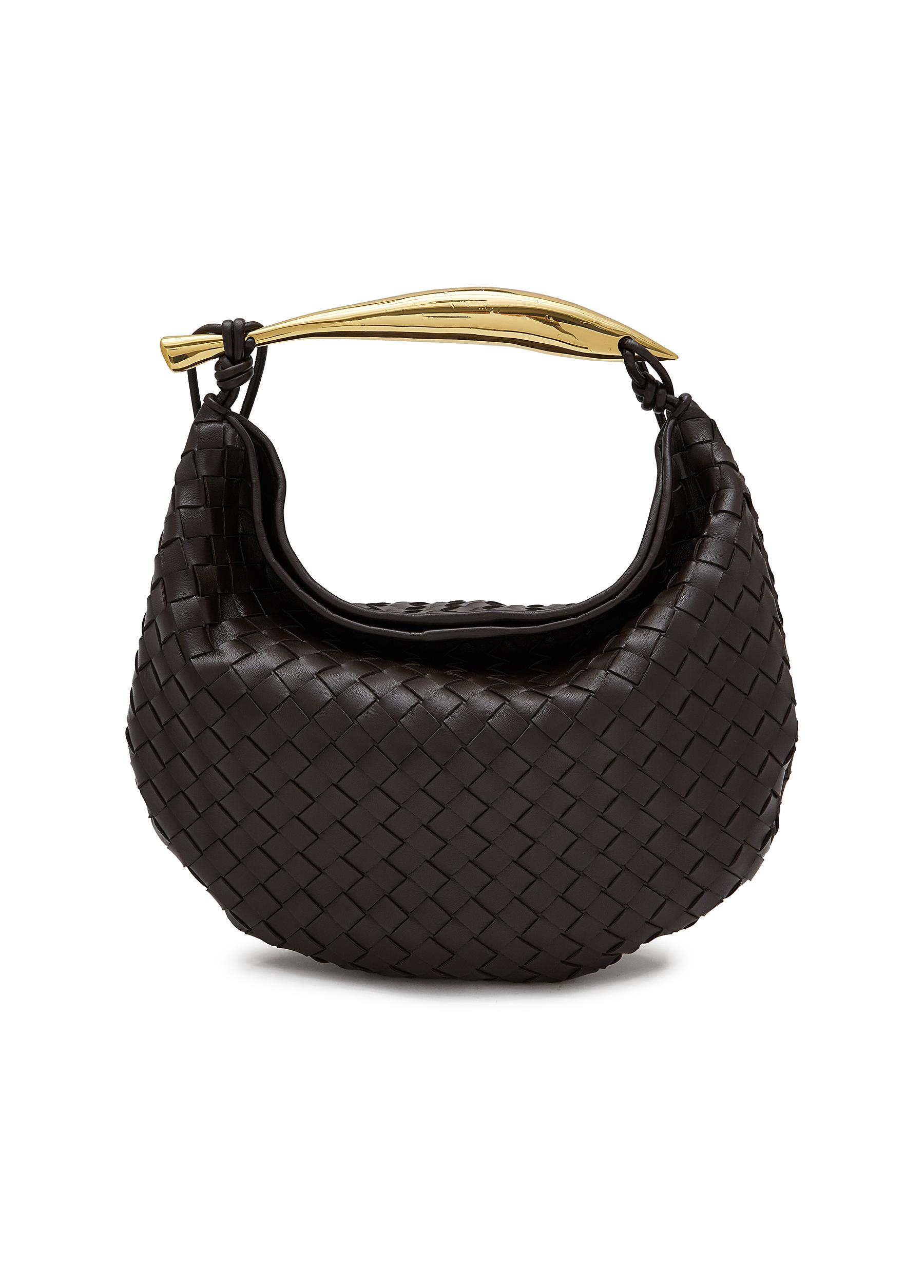 BOTTEGA VENETA Medium Sardine Intrecciato Leather Bag BLACK