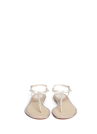 Figure View - Click To Enlarge - RENÉ CAOVILLA - Pearl embellished flat sandals
Rhinestone border pearl sandals