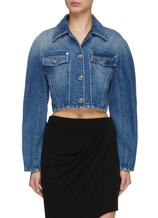 Main View - Click To Enlarge - VERSACE - Cropped Denim Jacket