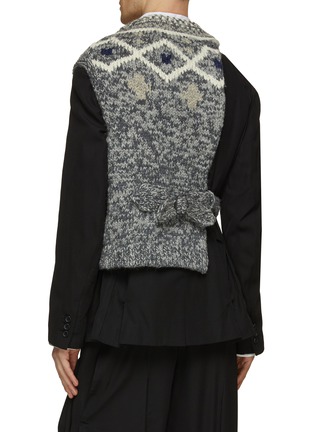 Back View - Click To Enlarge - KHOKI - Asymmetric Button Hand Knit Shirt