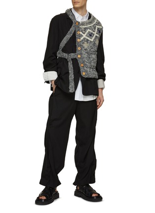 Figure View - Click To Enlarge - KHOKI - Asymmetric Button Hand Knit Shirt