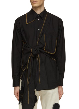 Main View - Click To Enlarge - KHOKI - Draped Wrapped Belted Shirt