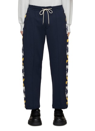 Main View - Click To Enlarge - KHOKI - Patchwork Quilted Drawstring Track Pants