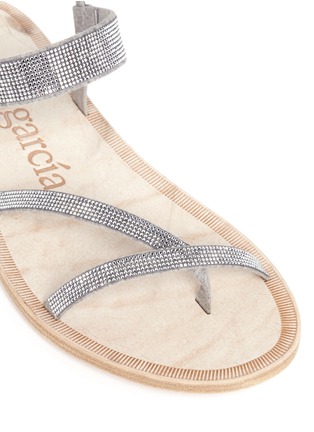 Detail View - Click To Enlarge - PEDRO GARCIA  - 'Ingrid' crystal embellished flat sandals
