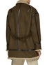 Back View - Click To Enlarge - KHOKI - Fleece Collar Asymmetrical Zip Fireman Jacket