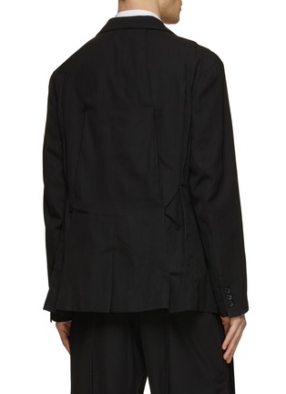 Back View - Click To Enlarge - KHOKI - Pleated Detail Notch Lapel Single Breasted Blazer