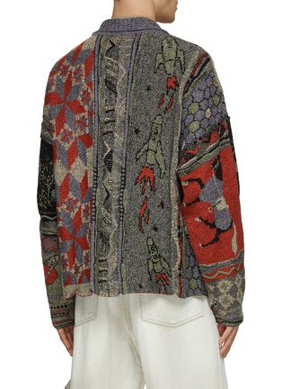 Back View - Click To Enlarge - KHOKI - Graphic Intarsia Knitted Cardigan