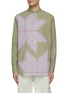Main View - Click To Enlarge - KHOKI - Patchwork Appliqué Chequered Shirt