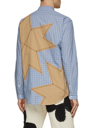 Back View - Click To Enlarge - KHOKI - Patchwork Appliqué Chequered Shirt