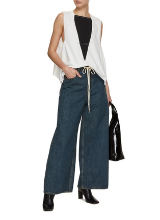 Figure View - Click To Enlarge - MM6 MAISON MARGIELA - Drawstring Waist Wide Leg Jeans