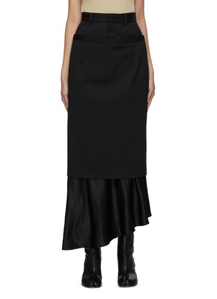 Main View - Click To Enlarge - MM6 MAISON MARGIELA - Asymmetric Hem Double Layer Skirt