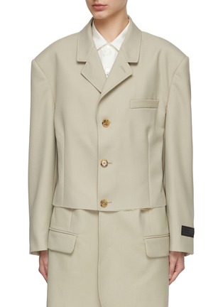 Main View - Click To Enlarge - MM6 MAISON MARGIELA - Single Breasted Crop Blazer