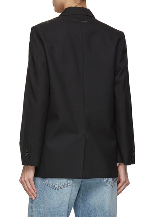 Back View - Click To Enlarge - MM6 MAISON MARGIELA - Coated Front Tailored Jacket