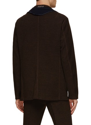 Back View - Click To Enlarge - KOLOR - Panel Patchwork Faux Button Detail Blazer