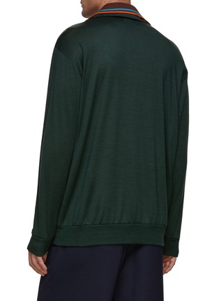 Back View - Click To Enlarge - KOLOR - Double Collar Polo Wool Shirt