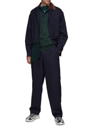 Figure View - Click To Enlarge - KOLOR - Double Collar Polo Wool Shirt