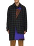 Main View - Click To Enlarge - KOLOR - Cut Out Detail Checkered Coat