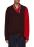 Main View - Click To Enlarge - KOLOR - Deconstructed V-Neck Wool Sweater