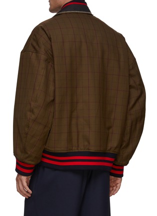 Back View - Click To Enlarge - KOLOR - Exposed Lapel Detail Wool Bomber Jacket