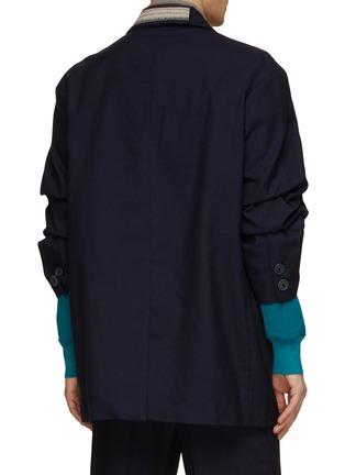 Back View - Click To Enlarge - KOLOR - Contrasting Lapel Scrunched Sleeves Blazer