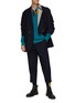 Figure View - Click To Enlarge - KOLOR - Contrasting Lapel Scrunched Sleeves Blazer