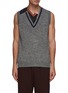 Main View - Click To Enlarge - KOLOR - Layed Double V-Neck Sweater Vest