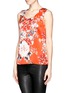 Front View - Click To Enlarge - ST. JOHN - Floral print silk shell top