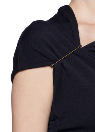 Detail View - Click To Enlarge - LANVIN - Pin shoulder drape knit dress