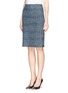 Front View - Click To Enlarge - ST. JOHN - Shimmer bouclé wool-blend knit pencil skirt