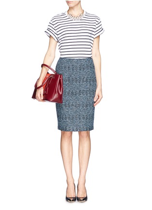Figure View - Click To Enlarge - ST. JOHN - Shimmer bouclé wool-blend knit pencil skirt