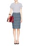Figure View - Click To Enlarge - ST. JOHN - Shimmer bouclé wool-blend knit pencil skirt