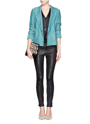 Figure View - Click To Enlarge - ST. JOHN - Float knit wide collar cropped jacket