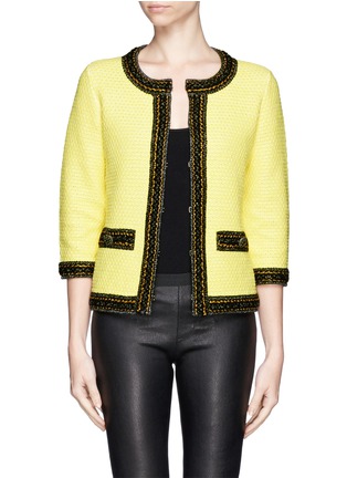 Main View - Click To Enlarge - ST. JOHN - Contrast trim tweed knit jacket