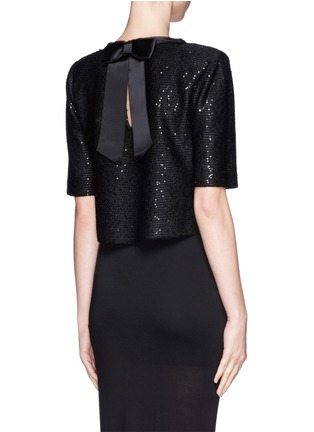 Back View - Click To Enlarge - ST. JOHN - Bow sequin crop top