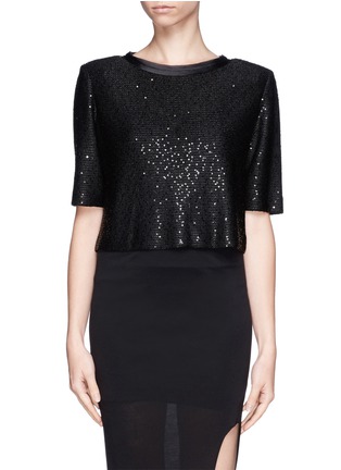 Main View - Click To Enlarge - ST. JOHN - Bow sequin crop top