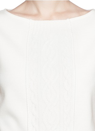 Detail View - Click To Enlarge - ST. JOHN - Cable knit centre cap sleeve top