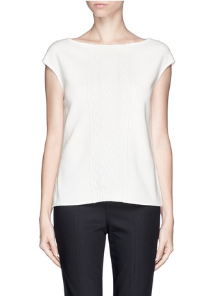 Main View - Click To Enlarge - ST. JOHN - Cable knit centre cap sleeve top