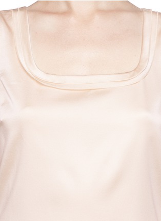 Detail View - Click To Enlarge - ST. JOHN - Ruffle trim silk charmeuse shell top