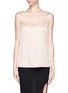 Main View - Click To Enlarge - ST. JOHN - Ruffle trim silk charmeuse shell top