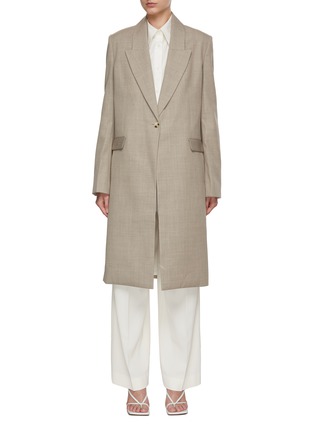 Main View - Click To Enlarge - GIA STUDIOS - Single Breasted Peak Lapel Coat